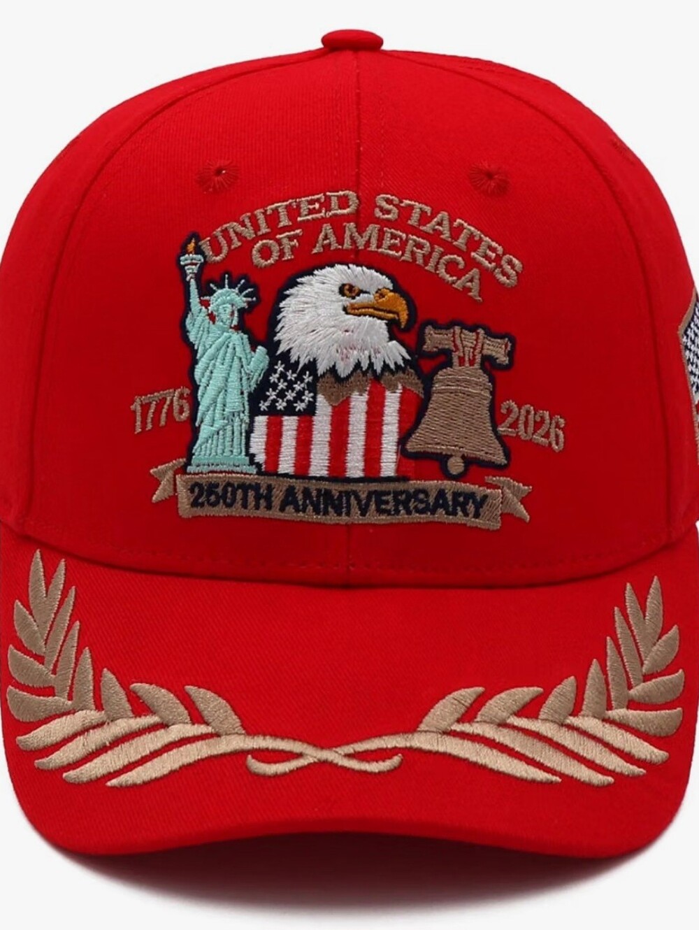 red baseball cap Patriotic USA 250th Anniversary